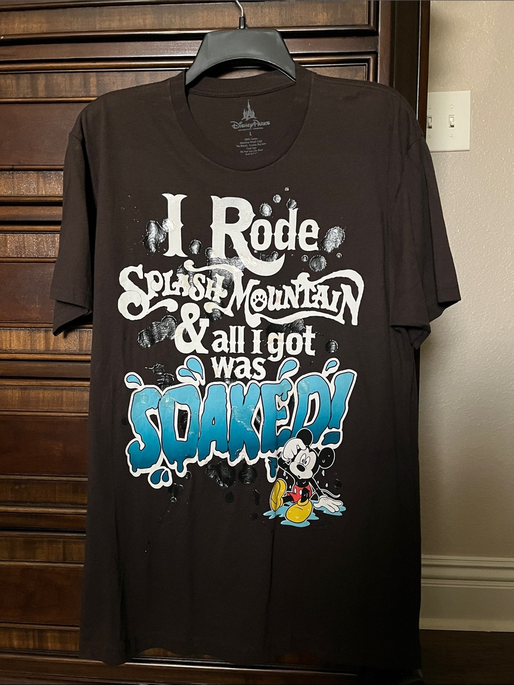 Disney Men’s Black 'I Rode Splash Mountain & All I Got Was Soaked' Graphic Tee